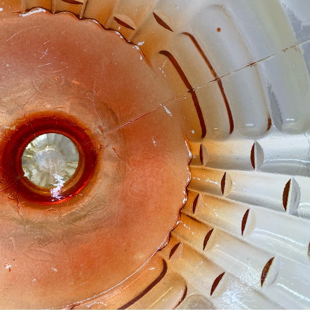 Jeanette Glass amberina pedestal bowl - Picture 5 of 10